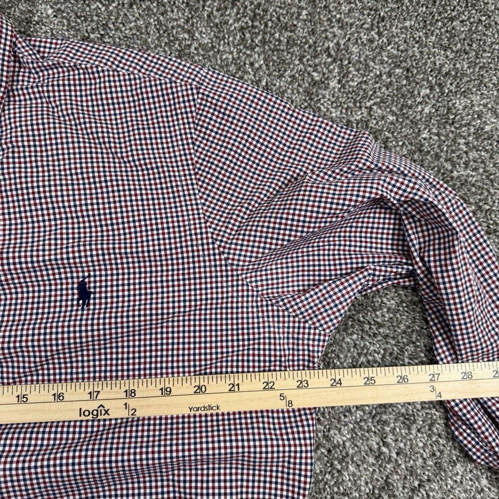 Ralph Lauren Men's L Red Plaid Long Sleeve Button Front Shirt - Picture 5 of 7